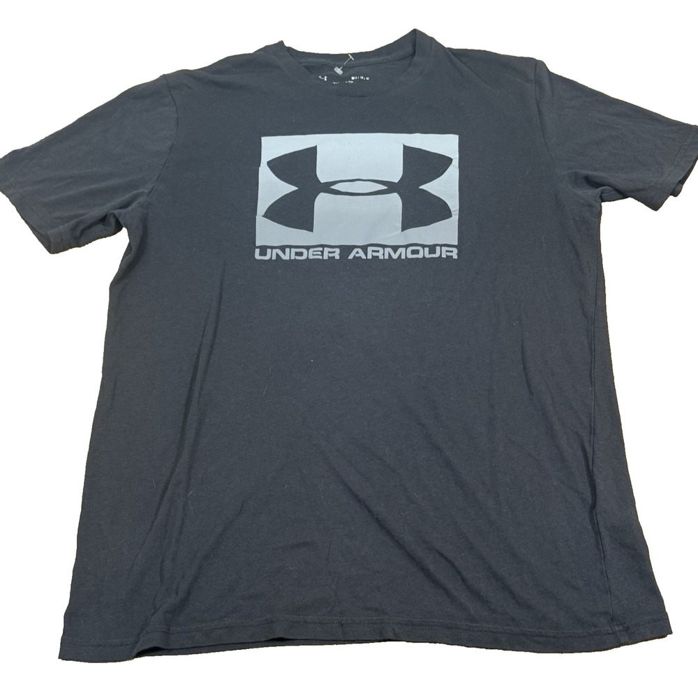 Under Armour Men's Black Box Logo T-Shirt Size M Athletic Fit Tee
